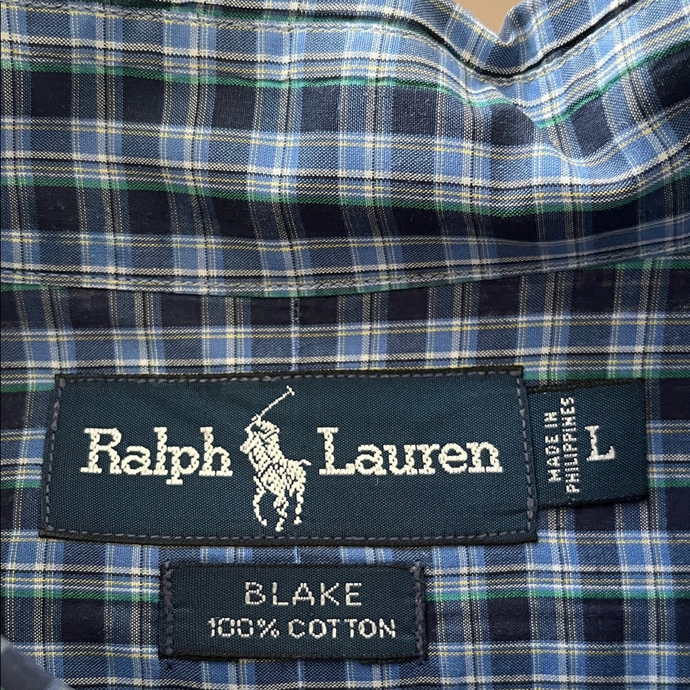 Ralph Lauren Blue and Green Plaid Shirt
